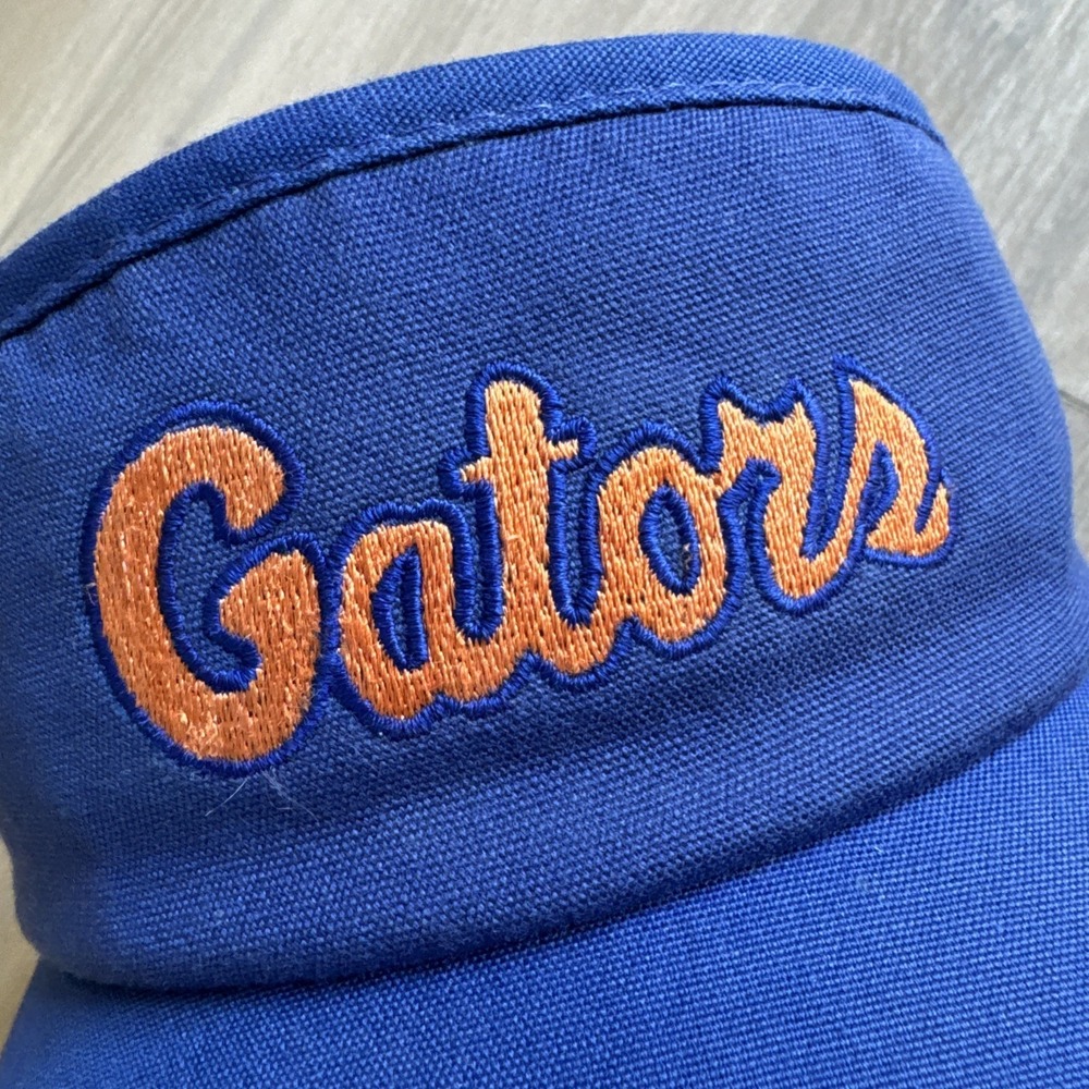 Vintage Florida Gators Visor Hat Blue Script Embroidery Texace Made In USA - Picture 9 of 11